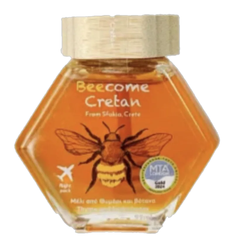 Το premium εξάγωνο βάζο θυμαρίσιου μελιού Beecome Cretan, 99ml